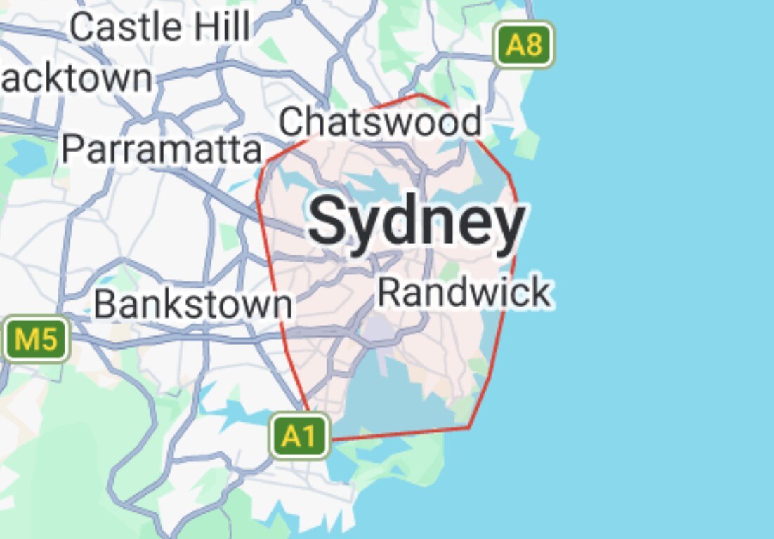 Map of the MR TREES service area covering St George/Bayside, Sydney